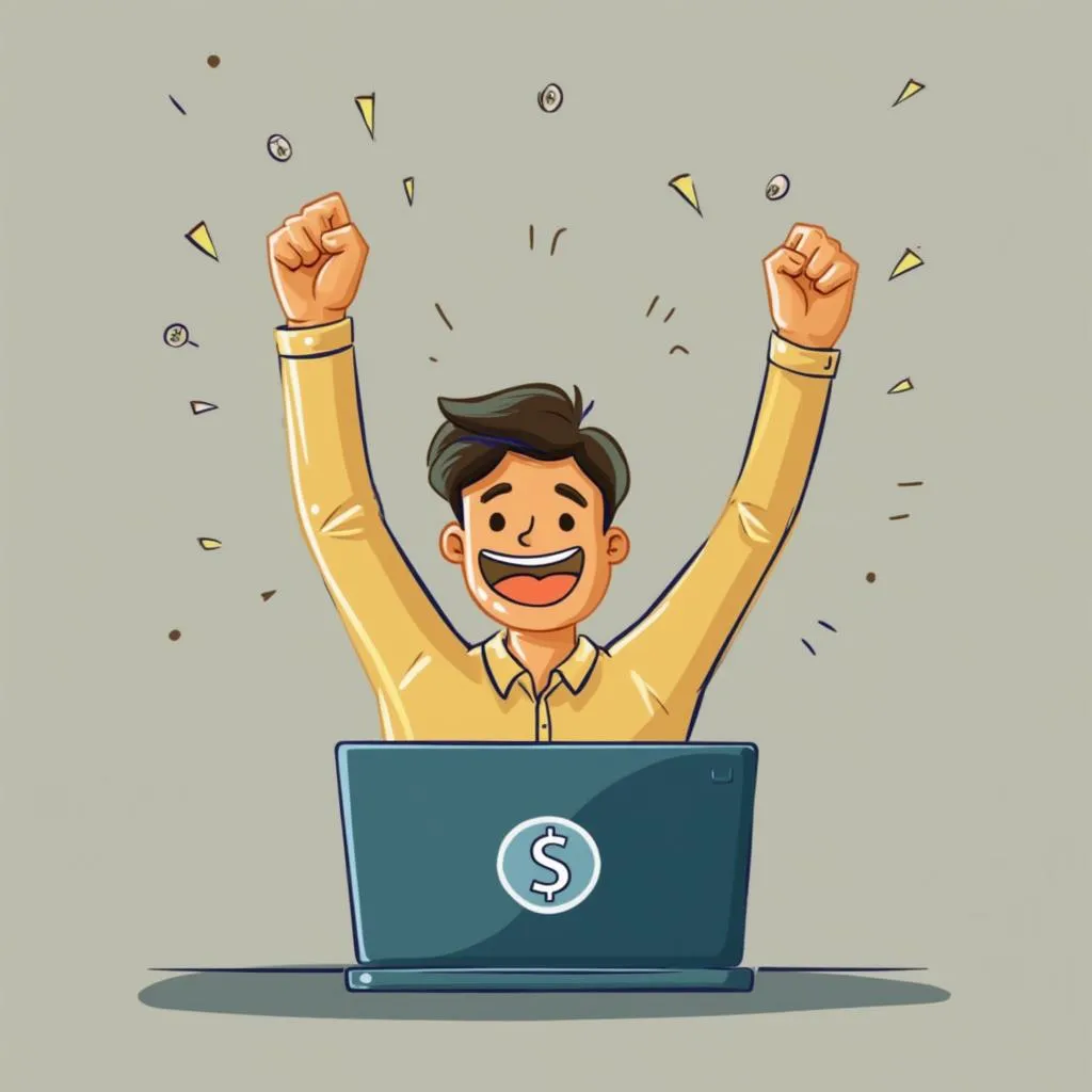Freelancer celebrando éxito
